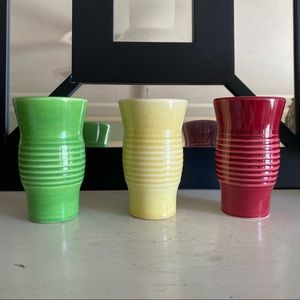 Set of 3 colorful vintage Italian juice glasses